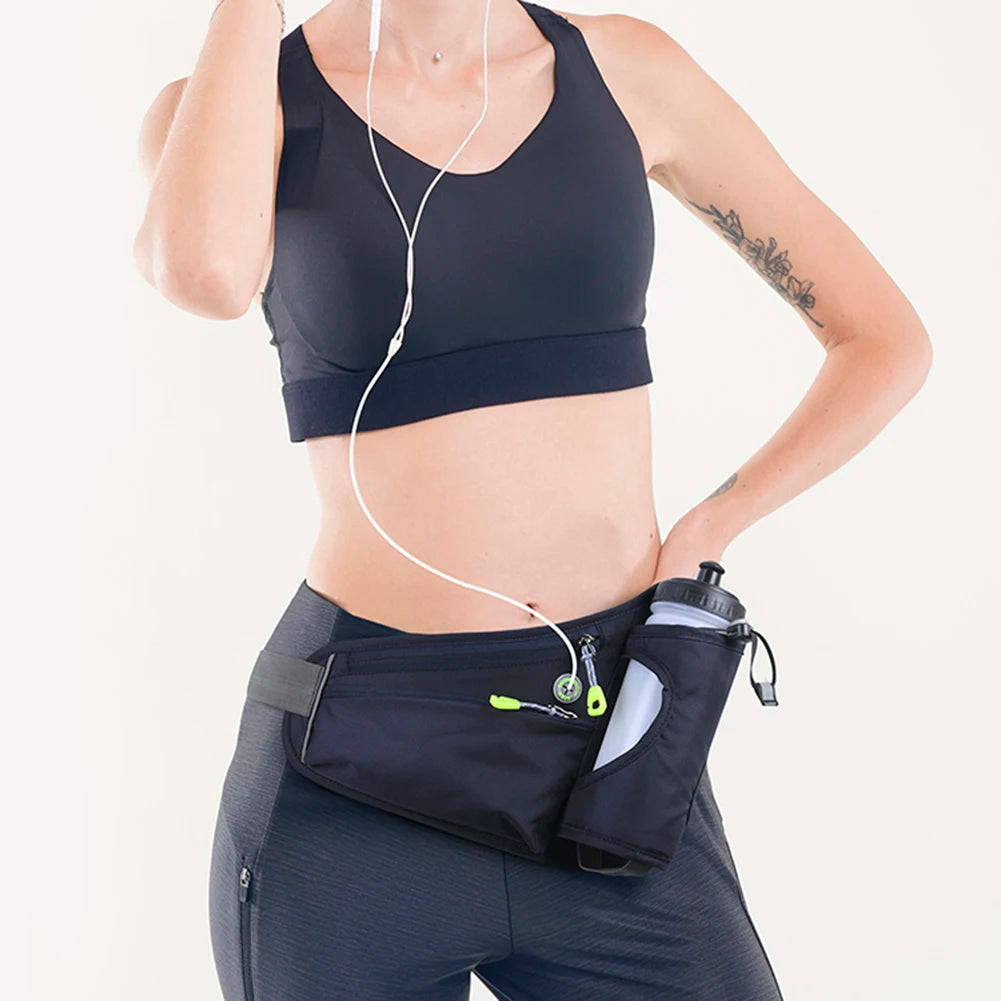 NightSprint HydratePro — Reflective Running Waist Belt With Bottle Holster & Phone Pocket 🏃‍♂️💧