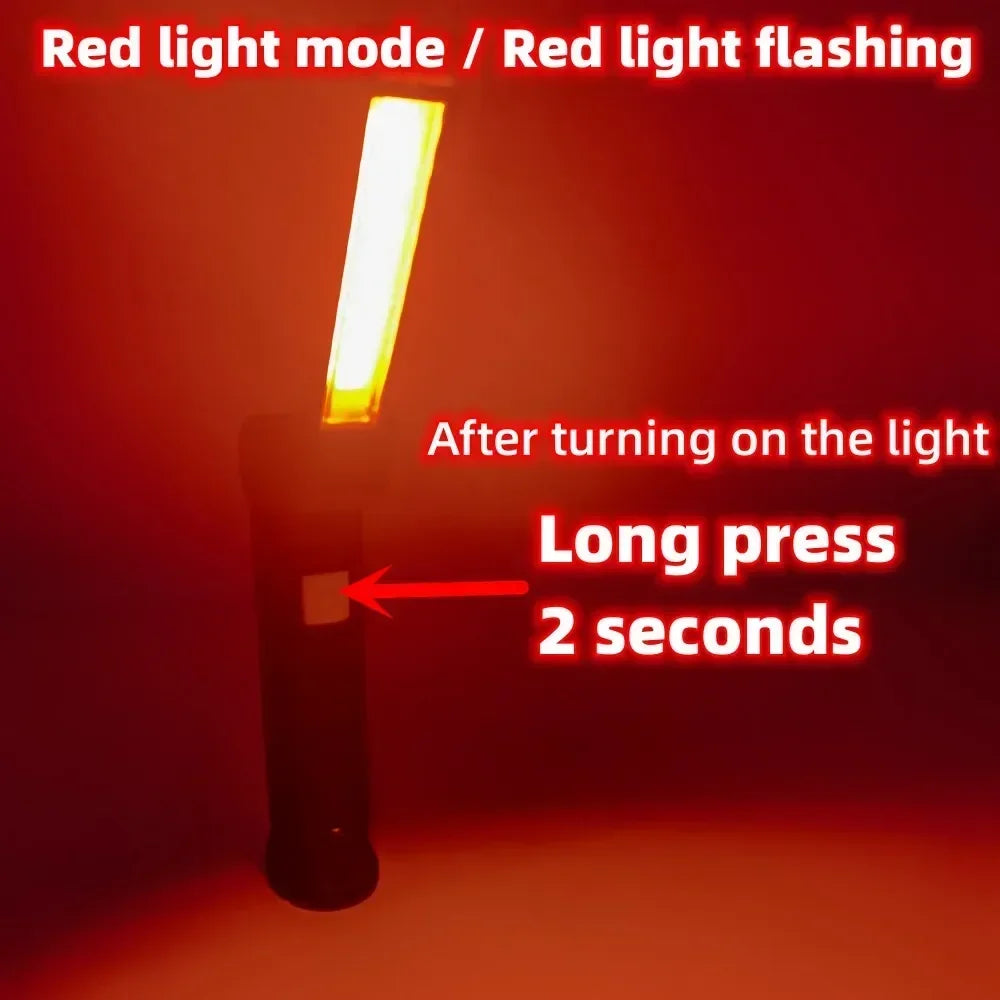 “Grip & Glow Pro” Magnetic COB LED Work Light – Pocket Torch Meets Power Bank