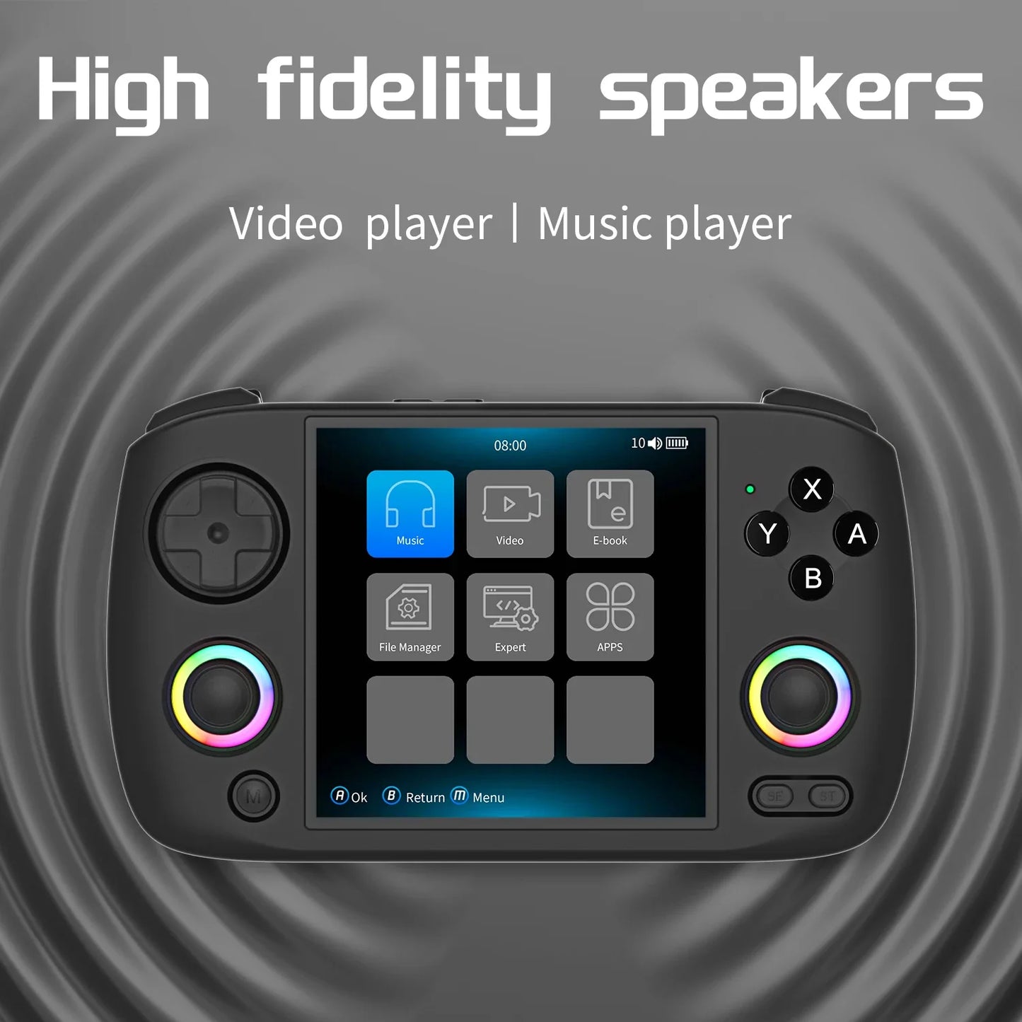 Anbernic RG CubeXX Retro Handheld Game Console 3.95 Inch IPS Screen Linux System Built-in 64G TF Card 5056 Games Support HD Out