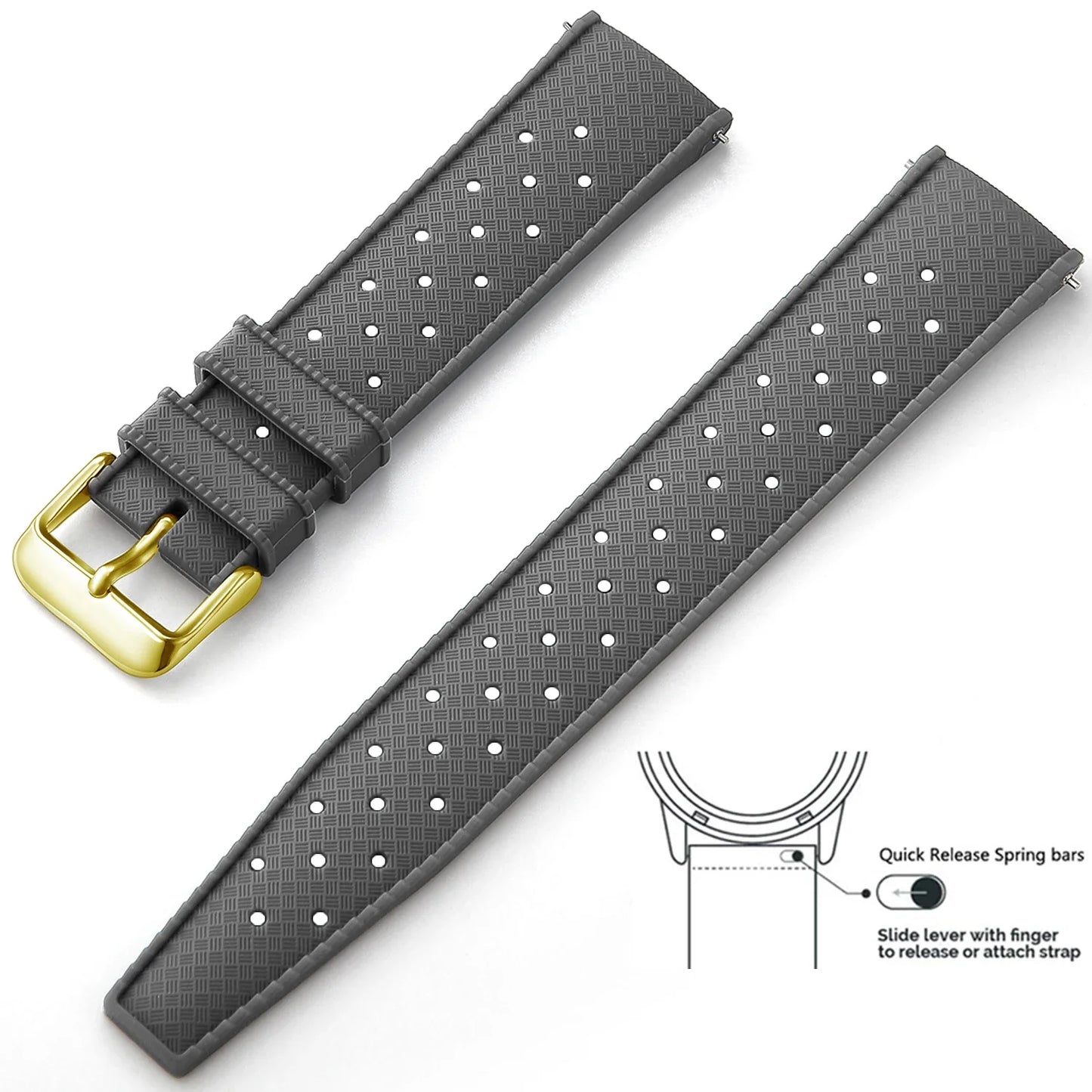 Tropical Silicone Watch Band Quick Release Watch Band 18mm 20mm 22mm Rubber Tropic Smart Watch Strap for Oris Seiko Citizen