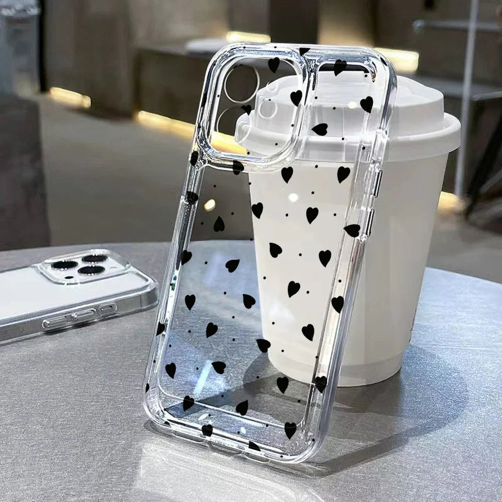 Cute Bow Cherry Phone Case For iPhone 16 Pro Case iPhone 13 11 15 12 14 Pro Max XR XS X 7 8 Plus SE 2020 Shockproof Clear Cover