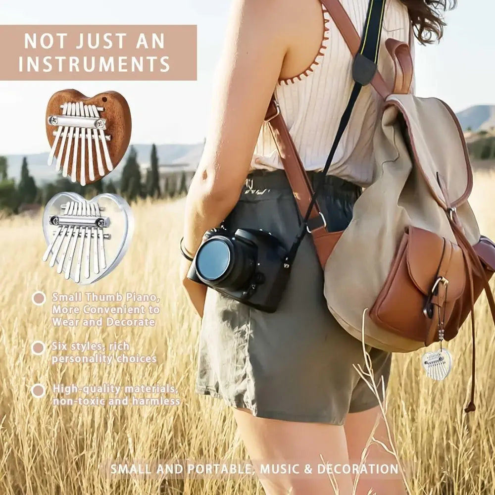 Piano Pendant 8 Key Finger Thumb Piano Marimba Musical Adult Beginners Kalimba Mini Thumb Piano Good Accessory Pendant Gift - THOOBO!