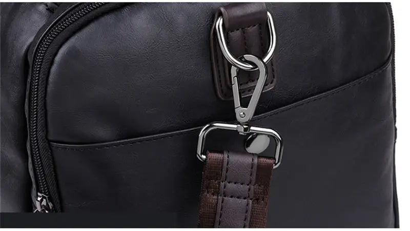 ApexMode Luxe — Men’s PU Leather Gym & Travel Duffle Bag With Shoulder Strap