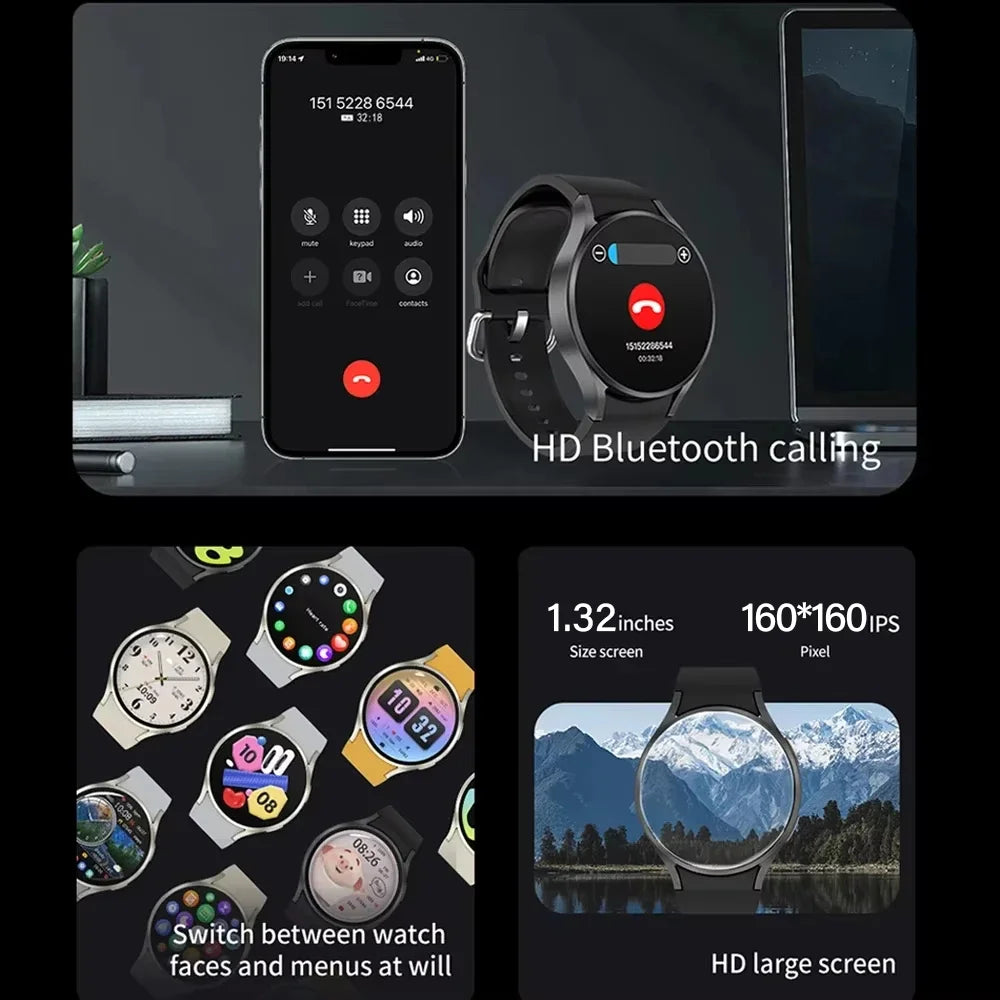 KESHUYOU 2025 New Watch 6 Smart Watch Bluetooth Call Health Monitoring Alarm Clock Fashion Sports Watch