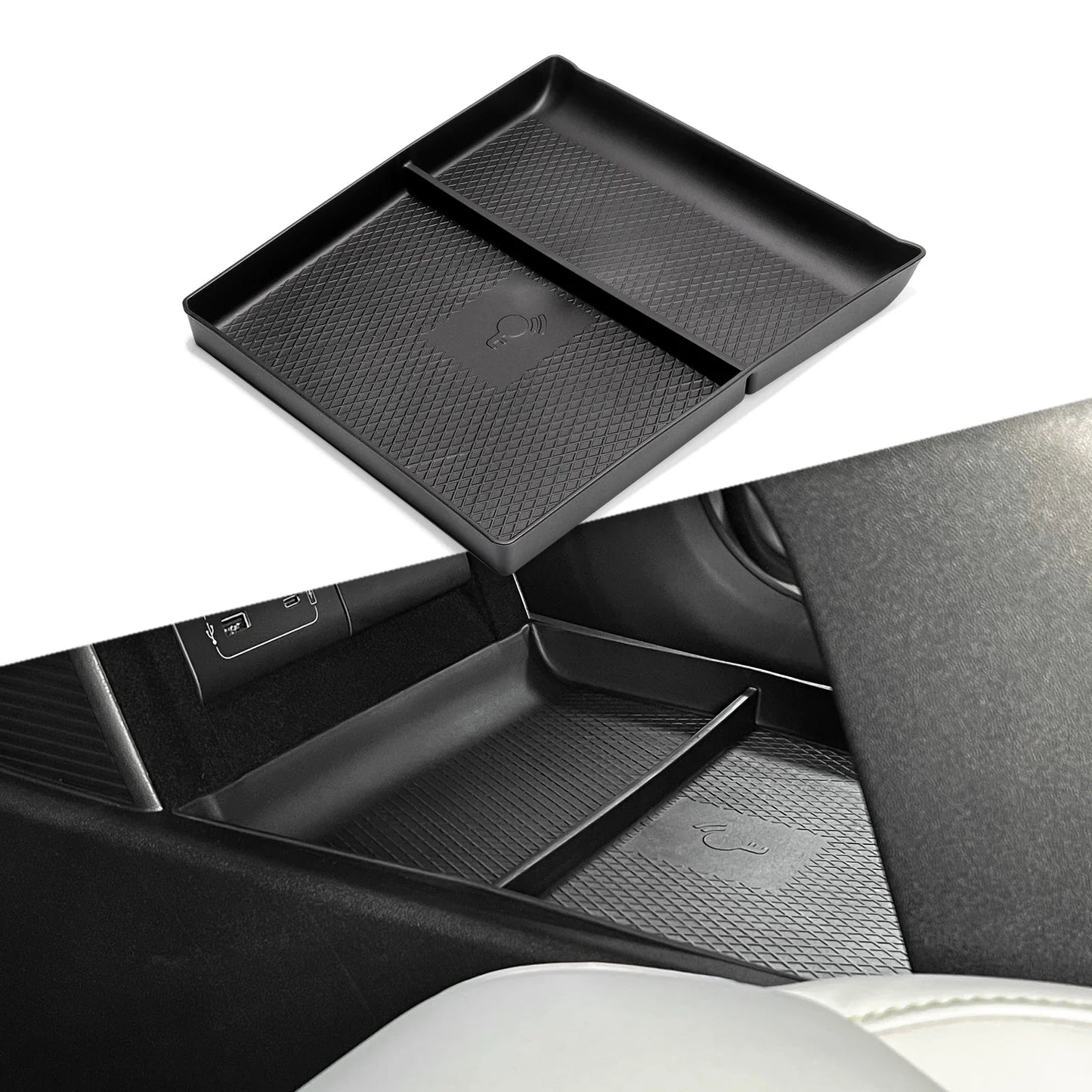 for Xpeng G6 2023 2024 Car Central Storage Box Cup Holder Dashboard Tray Interior Accessories Organizer Tidying Black