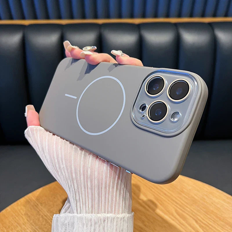 Original Solid Color Silicone Magnetic IPhone Case For iPhone 16 15 14 13 12 Soft Shockproof Wireless Charging Cover Cases