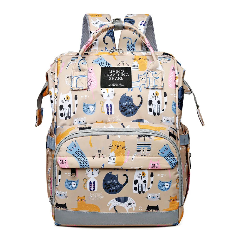 JoyTrail Mommy Backpack — Lightweight Printed Nylon Maternity & Baby Travel Bag with Large Capacity