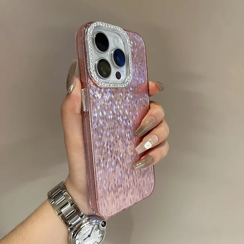 Luxury Electroplated Glitter Phone Case For iPhone 12 13 14 15 Pro Max Transparent Bumper Shockproof Cases Cover