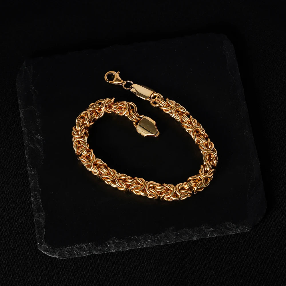 Golden Current 18K Plated Braided Bracelet | 925 Sterling Silver Power Chain For Couples &amp; Legends ✨