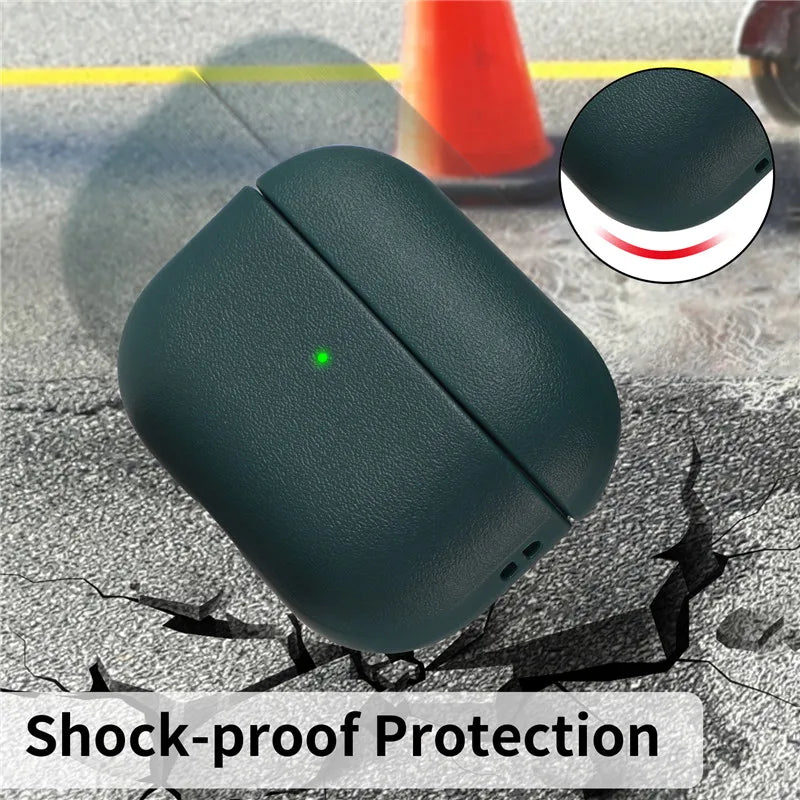 Luxury PU Leather Case for AirPods Pro & Pro 2 – Shockproof Protective Cover with Lanyard, Anti-Dust & Anti-Fingerprint Design