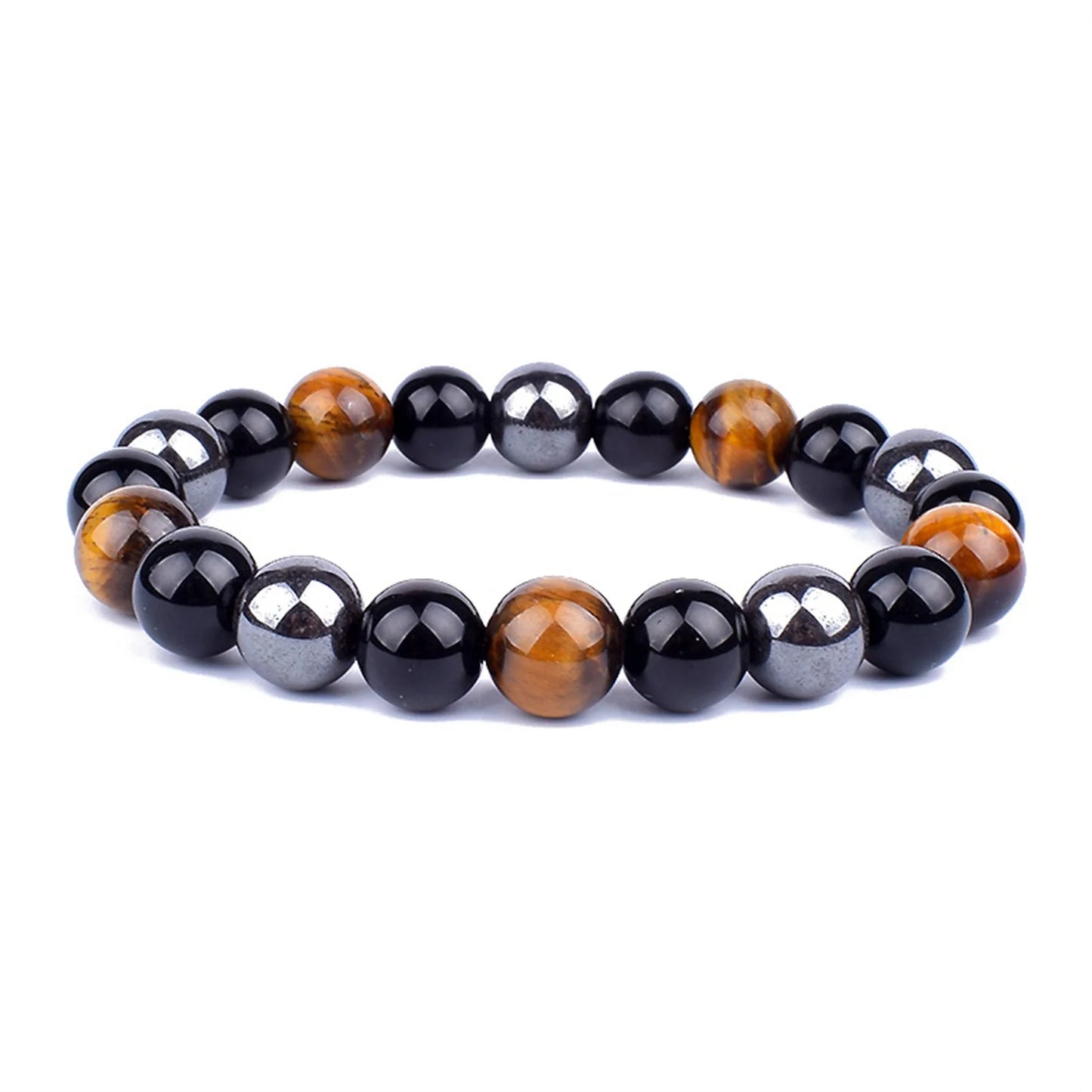 Tiger Eye & Hematite Energy Bracelet – Magnetic Healing Beads for Strength, Balance & Happy Vibes ✨