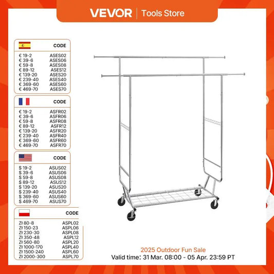 Rack to Reality – VEVOR Bamboo GlideClothes Station w/ Shelf & Wheels for Laundry Legends - THOOBO!