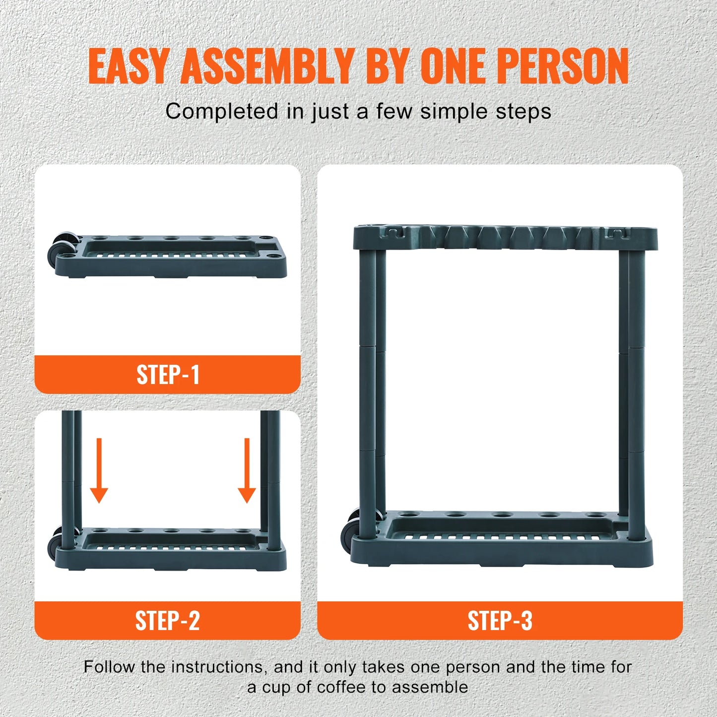 YardMaster 10-Slot Garden Tool Organizer – Heavy-Duty Storage Rack for Rakes, Shovels, Brooms & Garage Gear