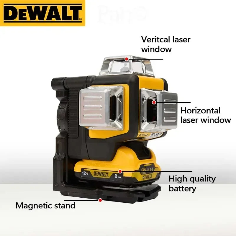 DEWALT DW089LG 360° Green Beam Laser Beast – Precision Leveling on All Sides with Built-In Battery Power