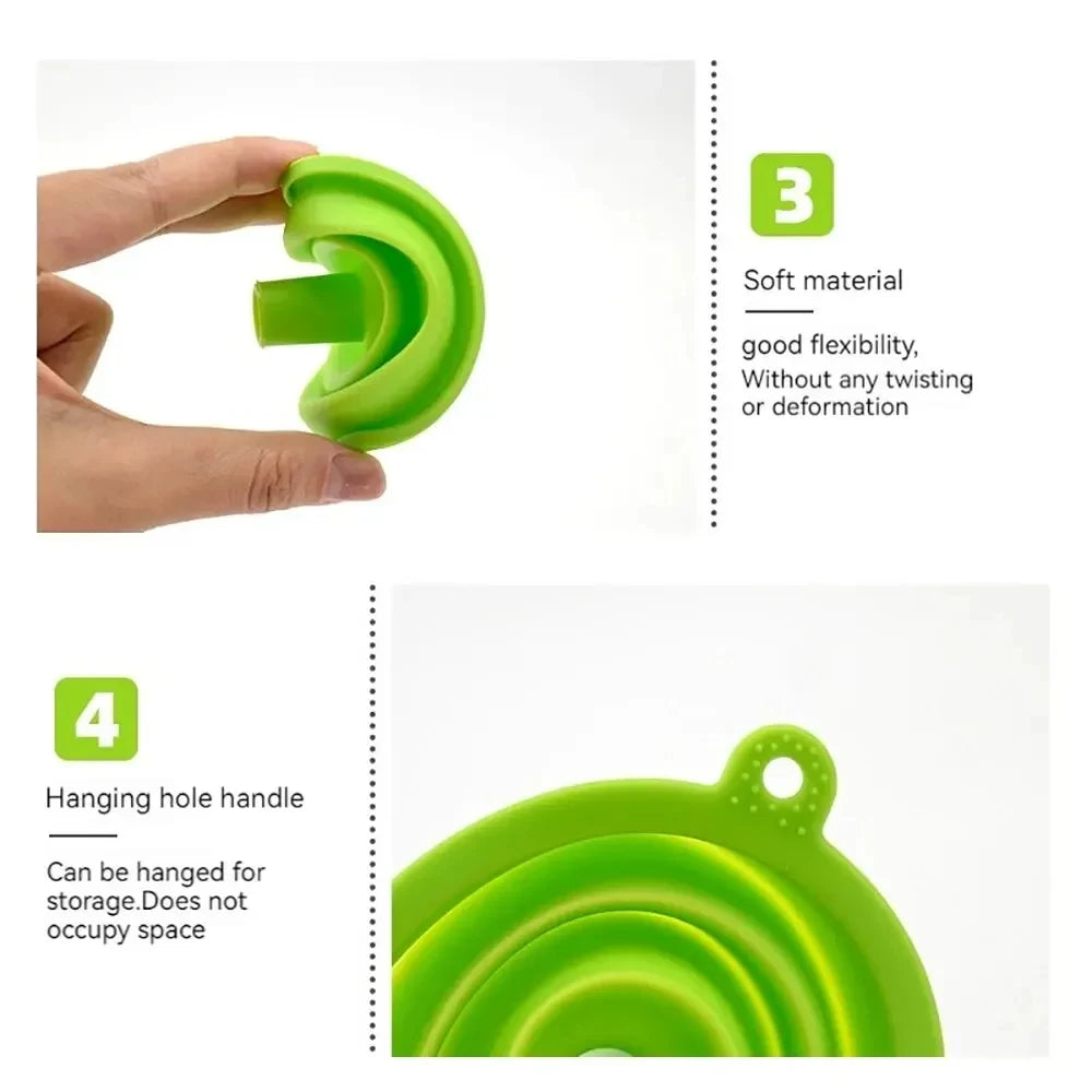 FLOPSTER FUNNEL – Foldable Silicone Oil Filler for Engines, Washer Fluid & More (Universal Car Fit, Heat-Resistant, No-Mess Wizard)