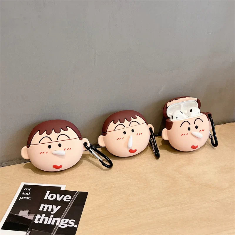 For Airpods 4 Case 2024,Cute 3D Cartoon Snot Boy Silicone Protective Earphone Cover For Airpods Pro 2 Case Boys Kids Funda
