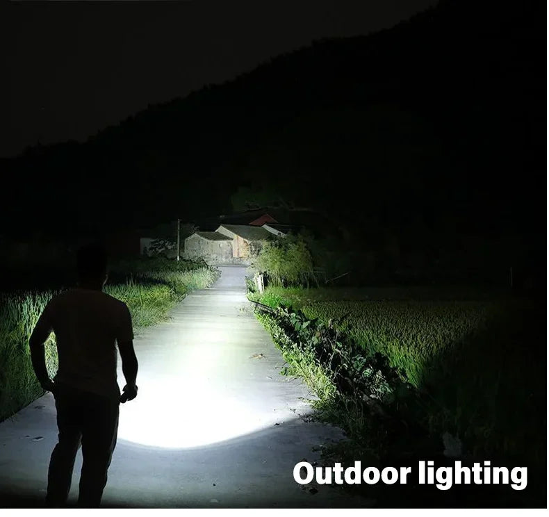 BlazeCore 2000LM Tactical LED Zoom Flashlight – USB Rechargeable Emergency Torch with Power Display, 3 Modes & Telescopic Zoom
