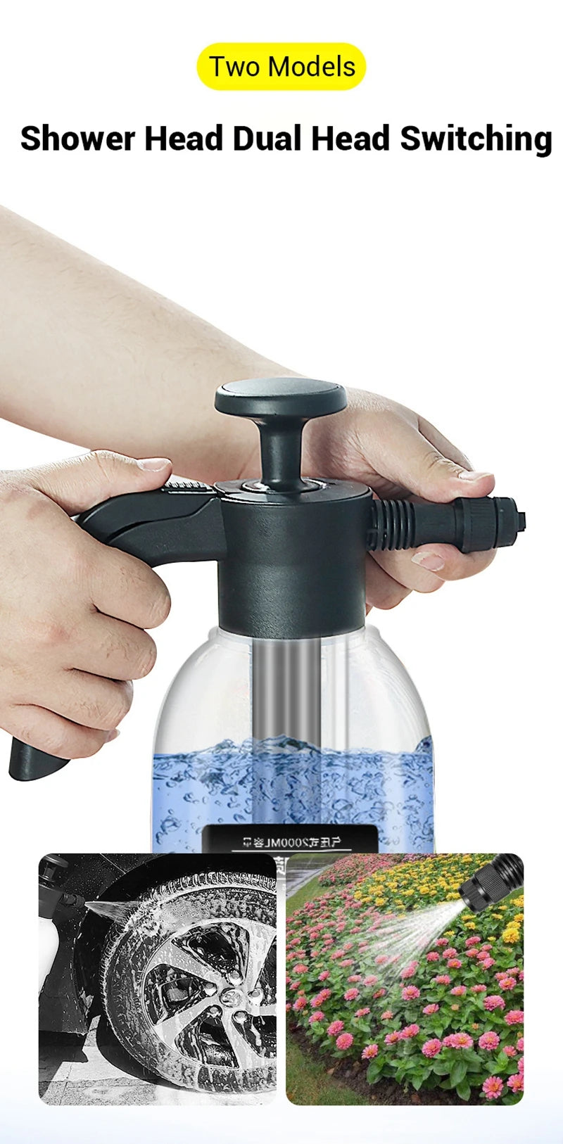 2L Car Wash Spray Bottle Foam Wash Sprayer Hand Pump Foam Sprayer Car Air Pressure Spray Washer Nozzle Can Auto Window Cleaning - THOOBO!