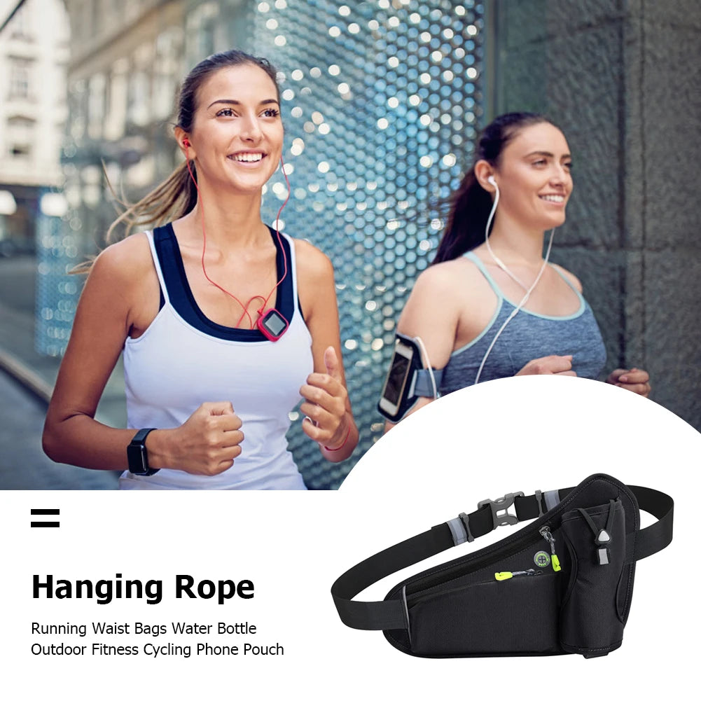 NightSprint HydratePro — Reflective Running Waist Belt With Bottle Holster & Phone Pocket 🏃‍♂️💧