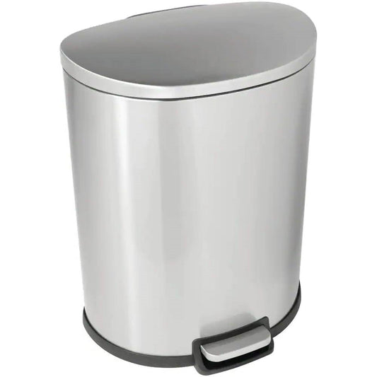 13-Gallon Step-on Stainless Steel Kitchen Trash Can with Removable Bucket Liner