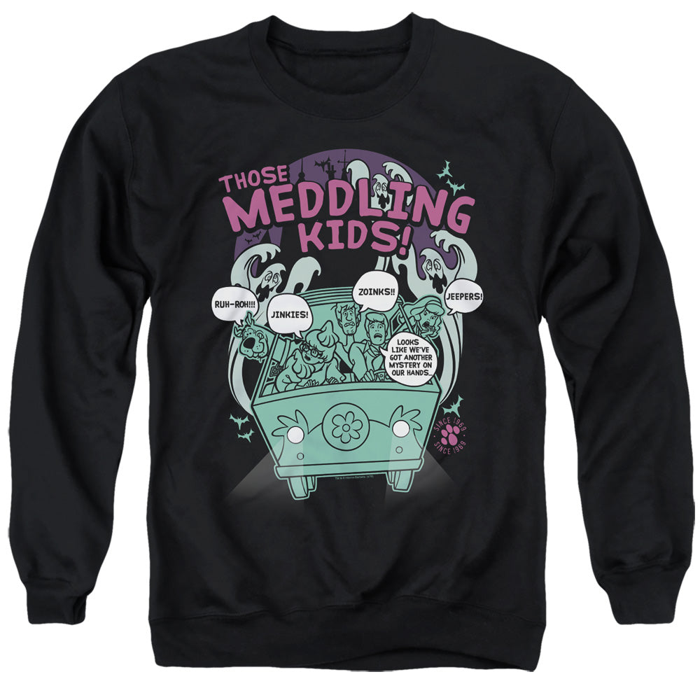 Scooby Doo Meddling Since 1969 Mens Crewneck Sweatshirt Black Officially Licensed