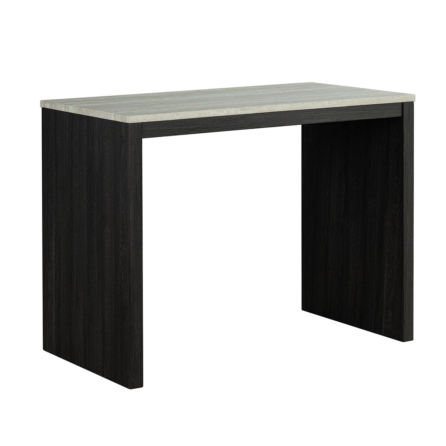48" Modern Breakfast 1 Dining Table Set with 2 Stools for Apartment, Travertine Table Top