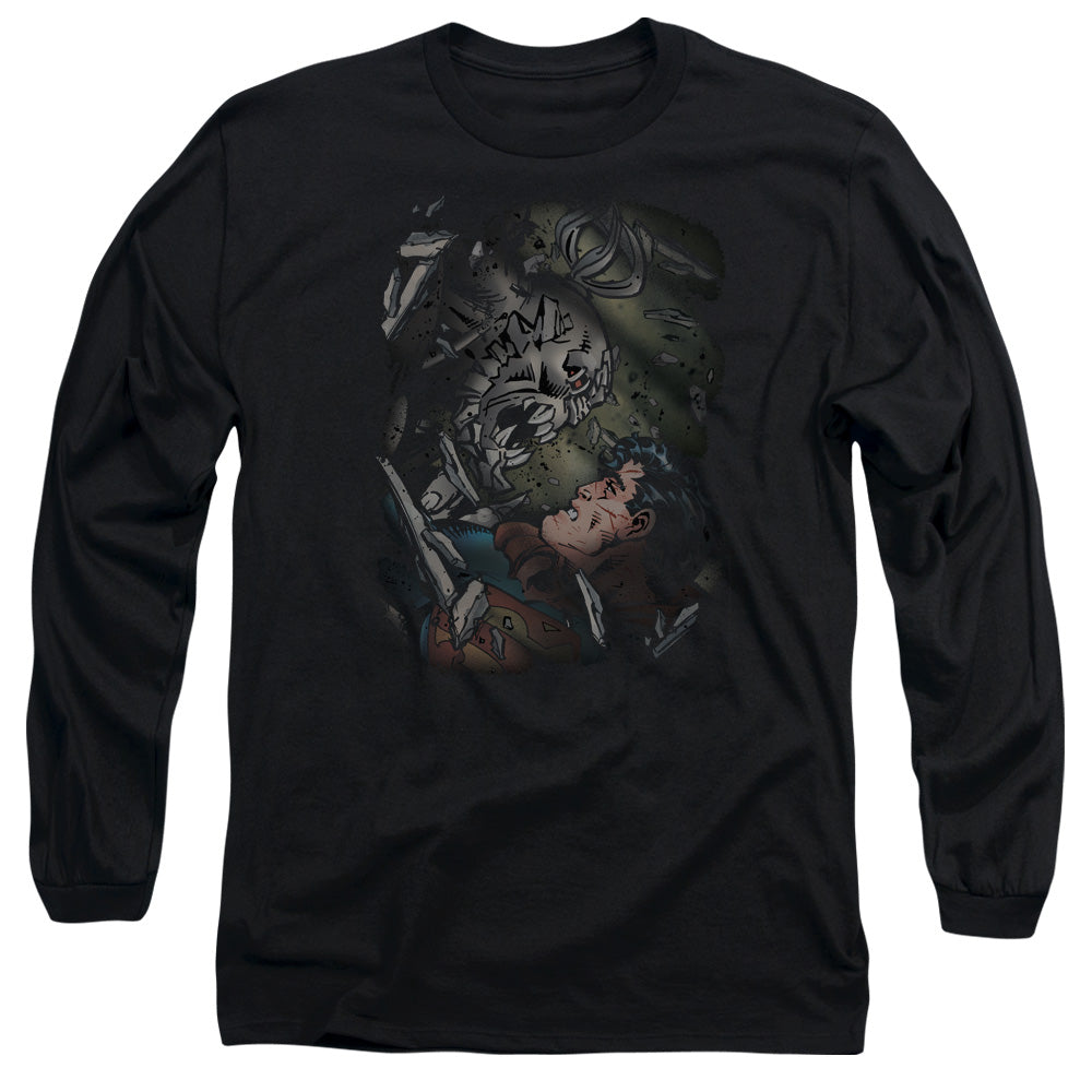 Superman Epic Battle Mens Long Sleeve Shirt Black Officially Licensed