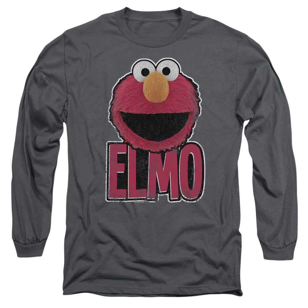 Sesame Street Elmo Ile Mens Long Sleeve Shirt Charcoal Officially Licensed