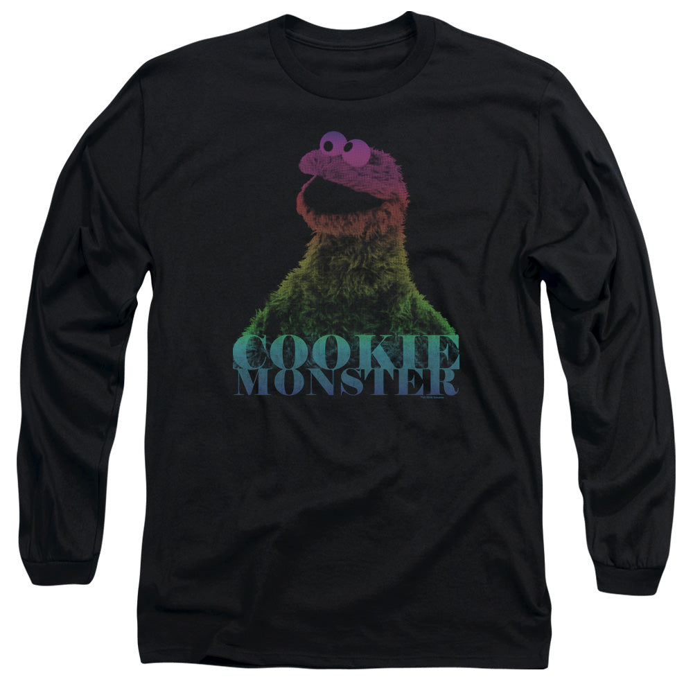 Sesame Street Cm Halftone Mens Long Sleeve Shirt Black Officially Licensed