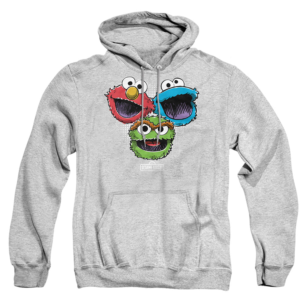 Sesame Street Halftone Heads Mens Hoodie Athletic Heather Officially Licensed