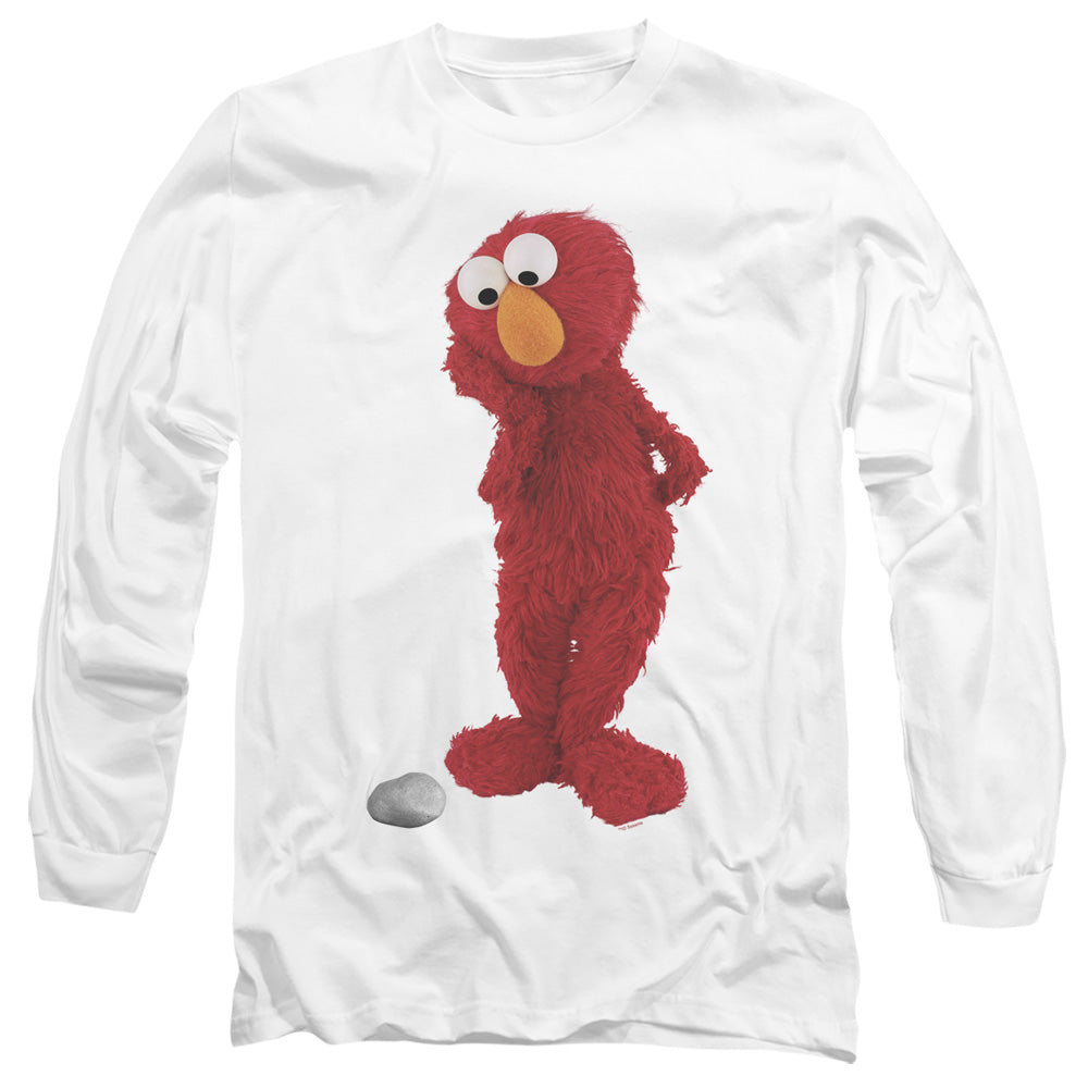 Sesame Street Existential Elmo Mens Long Sleeve Shirt White Officially Licensed