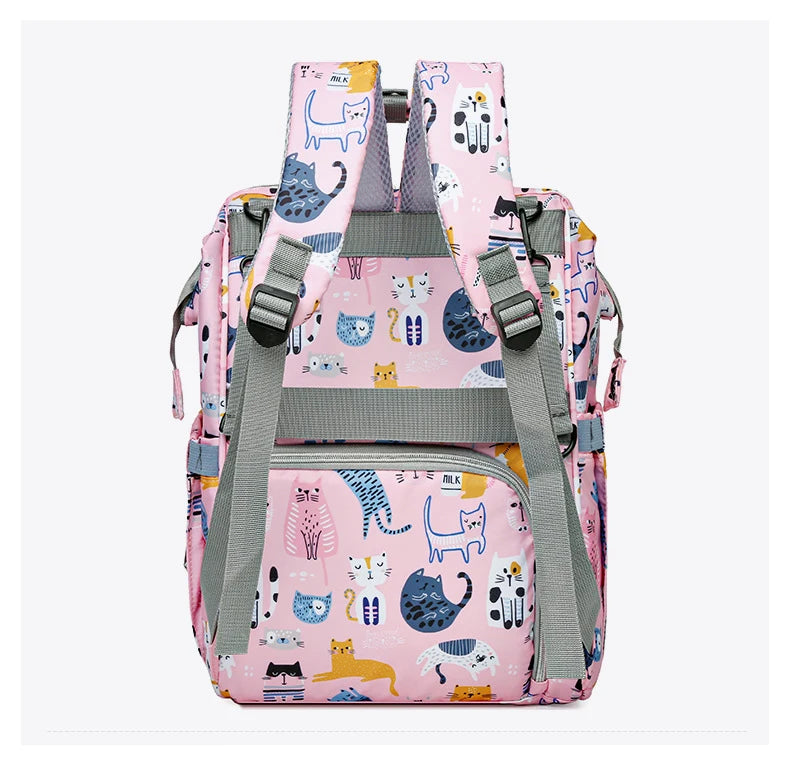 JoyTrail Mommy Backpack — Lightweight Printed Nylon Maternity & Baby Travel Bag with Large Capacity