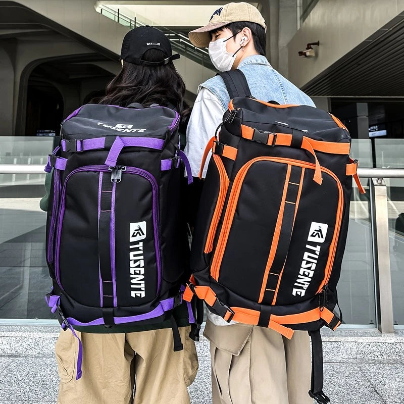 PatchVibe Titan — 75L Waterproof Gym & Travel Backpack w/ Shoe Garage + Laptop Vault