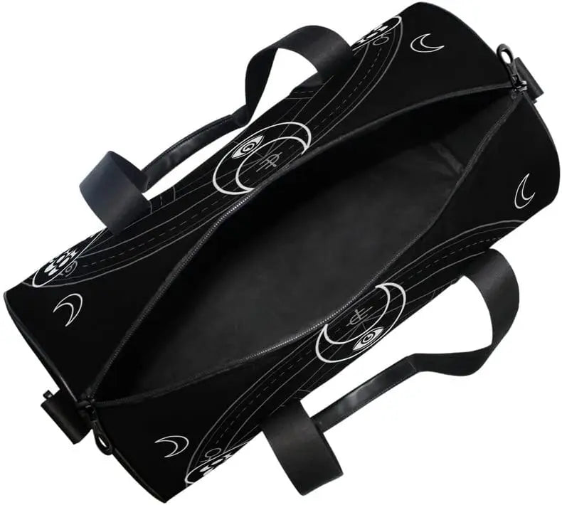 ShadowMoth Traveler — Gothic Skull & Moth Canvas Duffle Bag for Gym, Travel & Night Flights