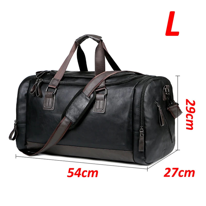 ApexMode Luxe — Men’s PU Leather Gym & Travel Duffle Bag With Shoulder Strap
