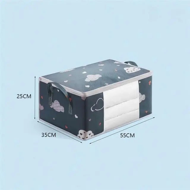 Tidy Titan Storage Bag – Foldable, Large-Capacity Organizer with Zipper & Reinforced Handles for Clothes, Blankets, and Bedding