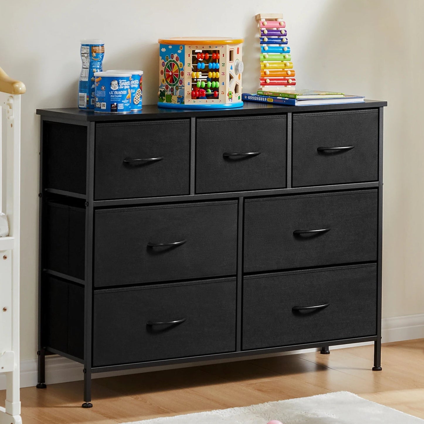 JHK Desser For Bedroom With 7 Fabric Drawers Organizer Storage Closet Chest Clothes For Living Room Display Cabinet Of Furniture - THOOBO!