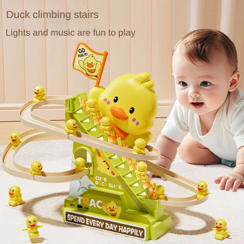 Stair Climbing Ducks Toy with Flashing Lights & Music