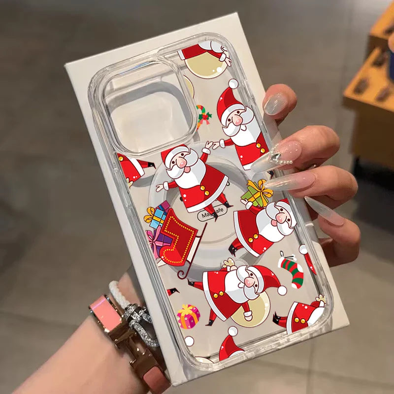 Merry Christma Gift Magsafe Wireless Charger Case For Iphone 17 16 Pro Max 17 Air 15 14 12 13 11 Pro Max 12 13 Mini Phone Casing