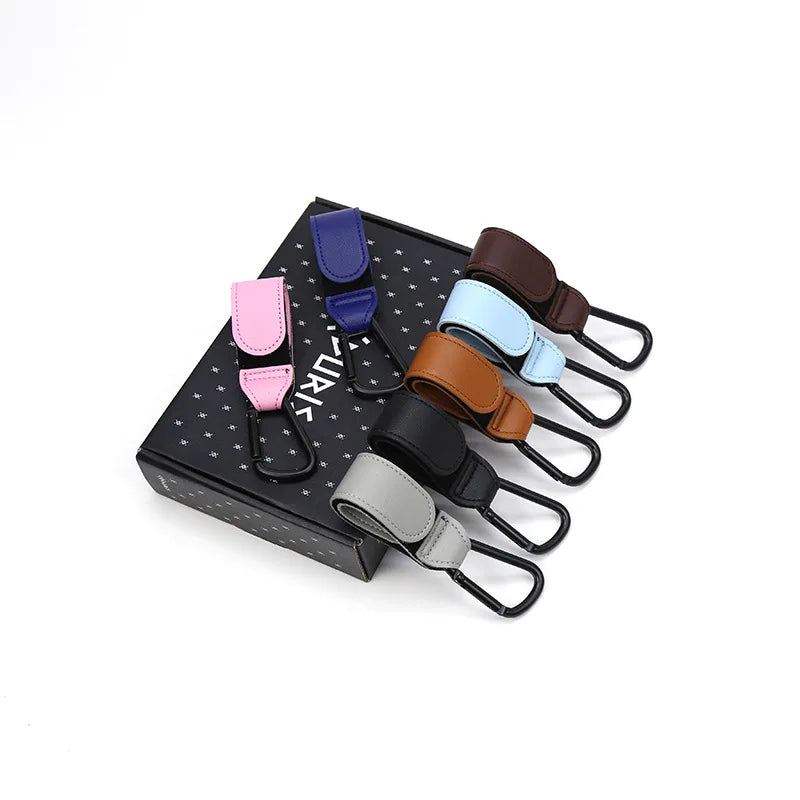 1 PCS PU Leather Baby Bag Stroller Hook 360 Degree Rotatable Multi Purpose Pram Hook Baby Stroller Accessories