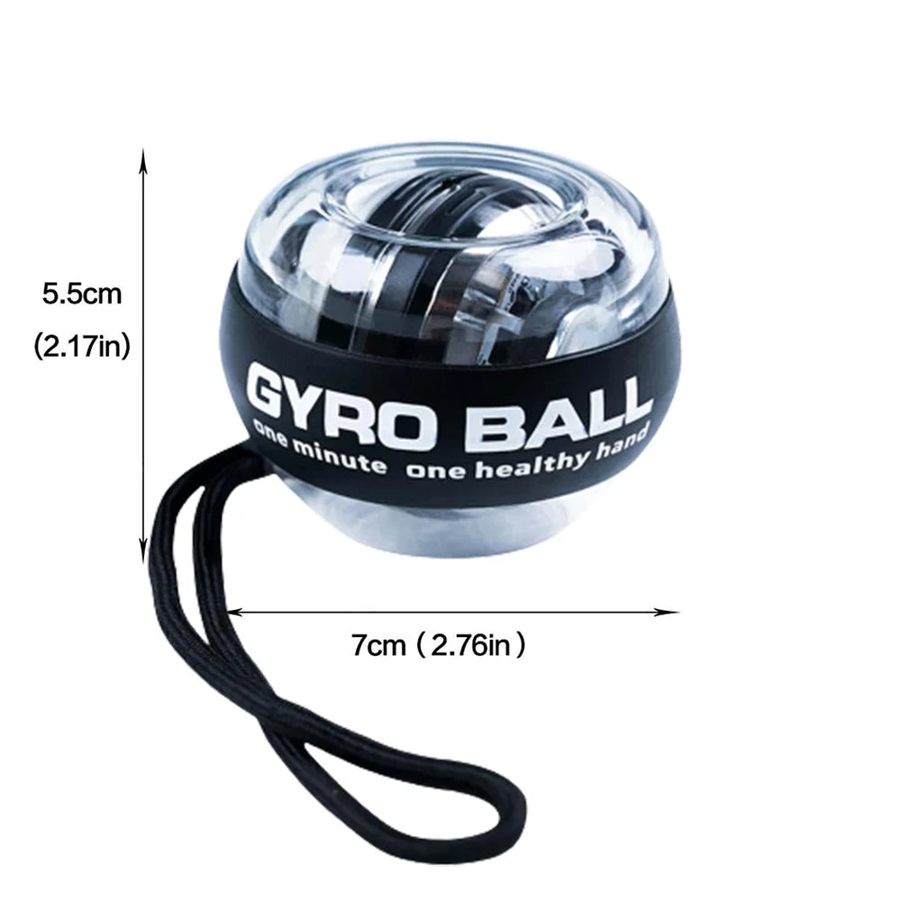 GyroGrace Auto-Start Wrist Force Ball — Steel-Core Grip Trainer & Anywhere Massage Orb (OUT180)