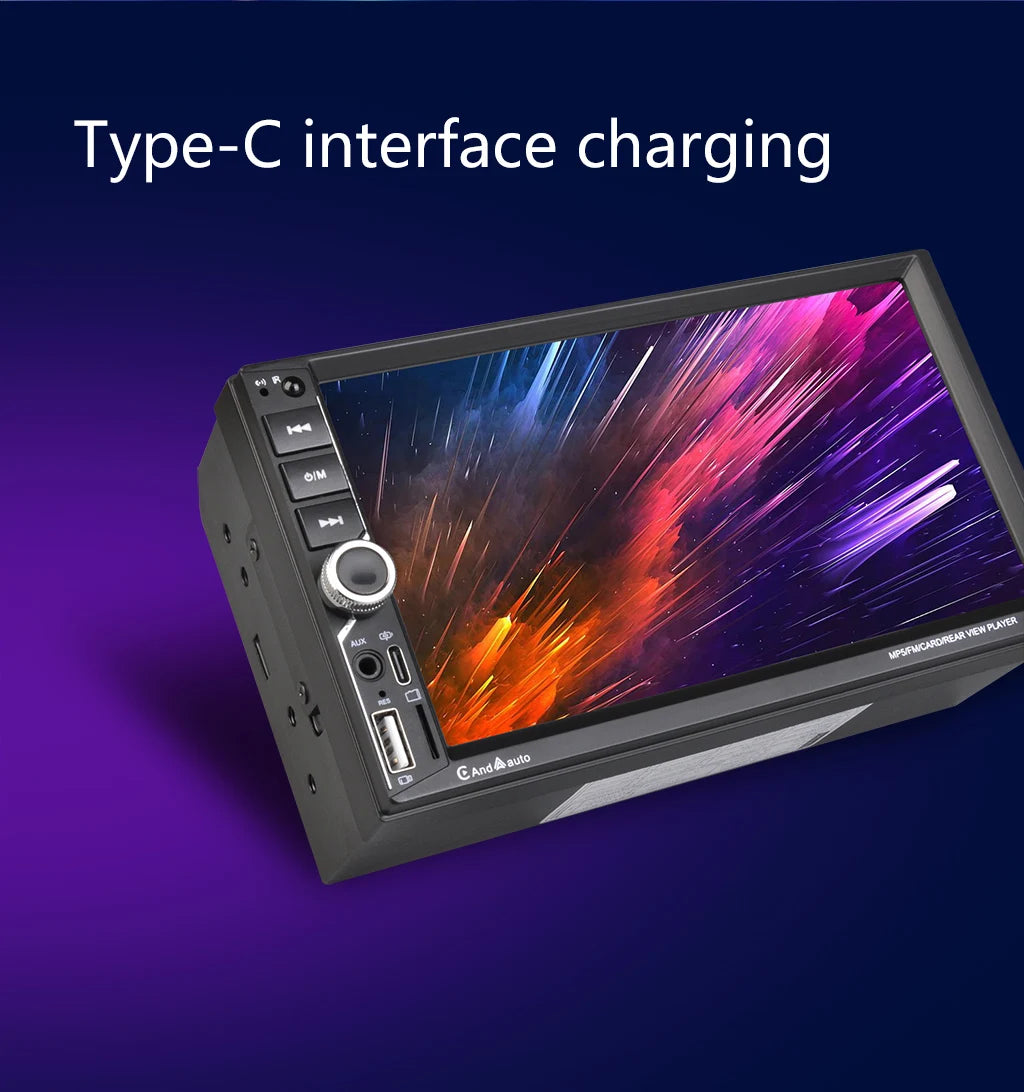 ESSGOO 7" Double Din CarPlay Android Auto Multimedia Player With HD Touchscreen & DSP Sound