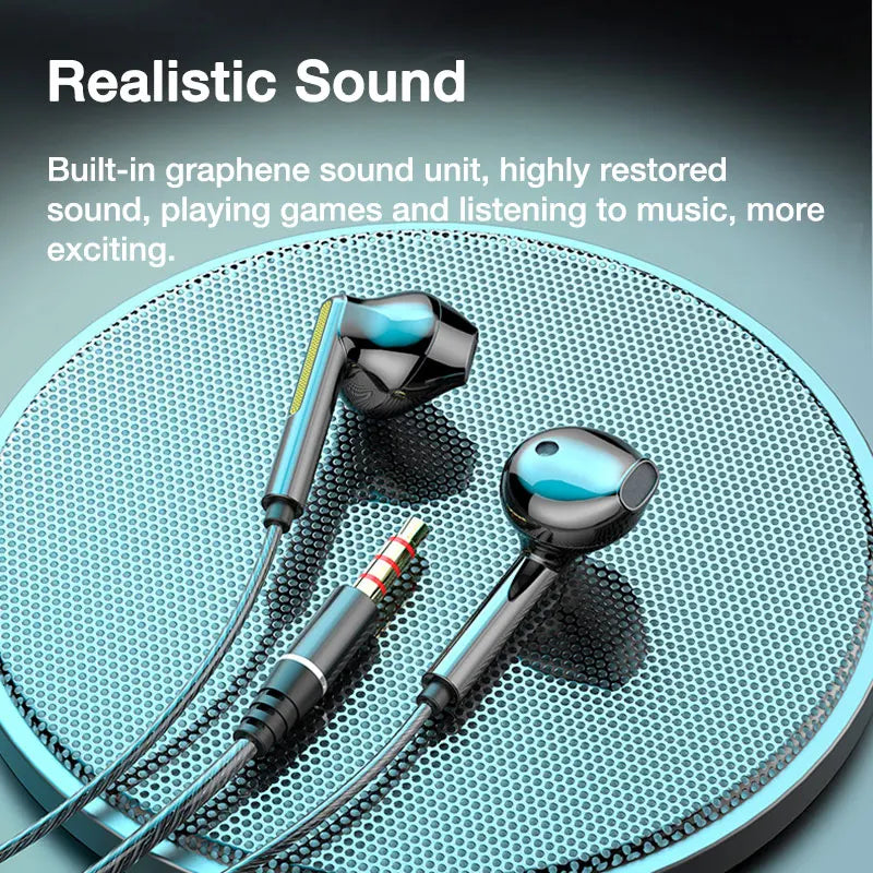 EARDECO Headphone Headset with Mic Wired Headphones Heavy Bass In Ear Stereo Wired Earphone Earbuds Wire Game Phone Earphones
