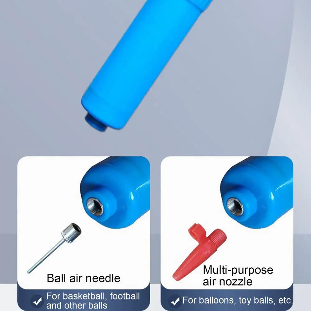 “Puff-n-Play” Pocket Air Pump – Quick-Fill Manual Pump for Basketballs, Soccer Balls & More (Blue)