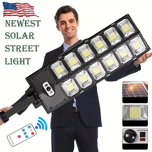 BlazeGuard 504X – Ultra-Bright 504 LED Solar Street Light with Motion Sensor, Remote Control & Wide-Angle Waterproof Coverage