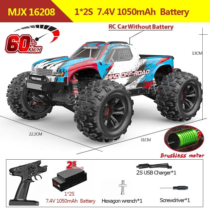 Hyper Go MJX 16209 16207 16208 16210 1/16 4WD RC Car 70KM/H Brushless  RC Racing Car Remote Control Cars Off-Road Truck Toys