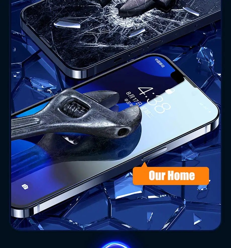 4PCS Tempered Glass for iPhone 11 12 13 14 15 Pro XR X XS Max Screen Protector on for iPhone 12 13 Mini 7 8 6 Plus SE Glass - THOOBO!