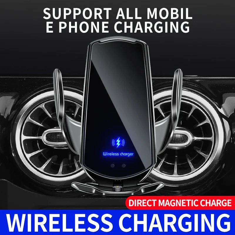 30W Car Wireless Charger Magnetic Automatic Car Mount Phone Holder For iPhone Xiaomi Samsung Infrared Induction Fast Charging