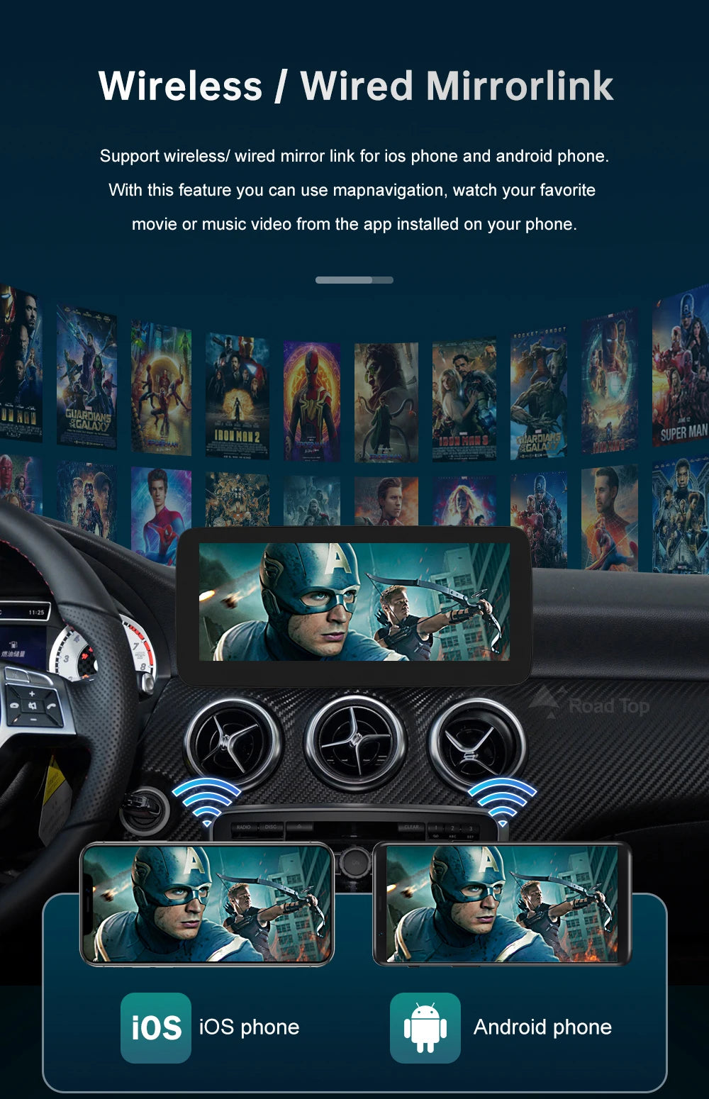 Road Top 12.3" Wireless CarPlay & Android Auto Screen for Mercedes-Benz Magic 🎶✨