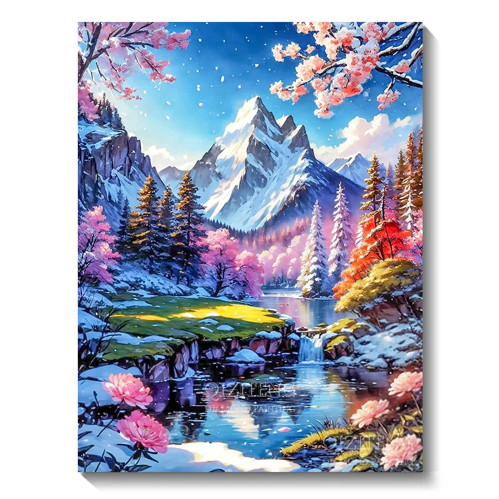 5D Diamond Art Painting Aurora Landscape DIY Mosaic Embroidery Kit